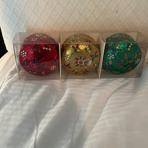 New Pier 1 Imports Glitter Jewel Trinket Boxes - 3 Pack